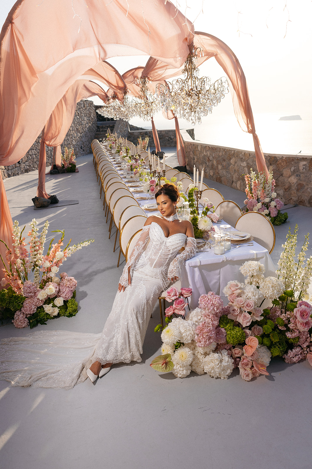 Golden-hour portraits above the caldera